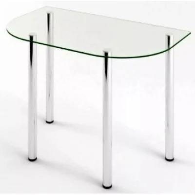 Glass dining table D-09-0 with tempered glass and chrome legs